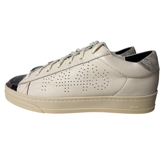 P448 Jack Turtle Sneakers Casual Womens EU37 M US 6.5-7 Leather Faux Fur Lace Up - Picture 6 of 14